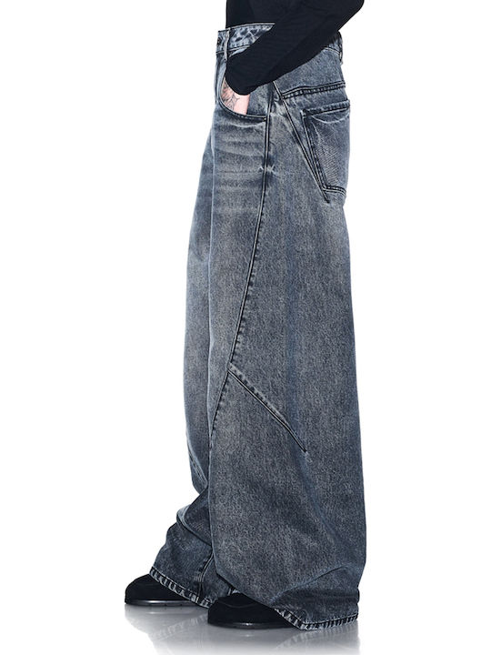 Women's Jean Pants in Wide Leg Style Grey