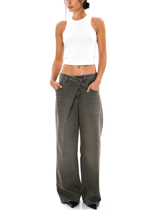 Damen Jeans Hosen in Entspannt Passform Grün