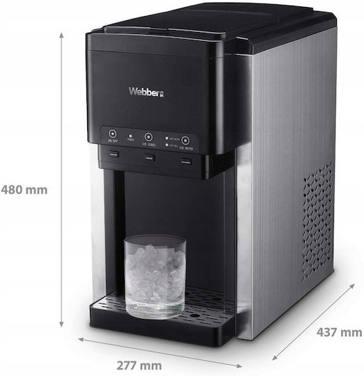 Webber Ice Crusher Machine with Daily Ice Making Capacity 20kg and Storage 1.6kg