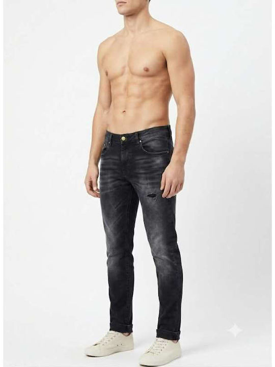 Pantaloni de blugi pentru bărbați Elastic Slim Fit Black
