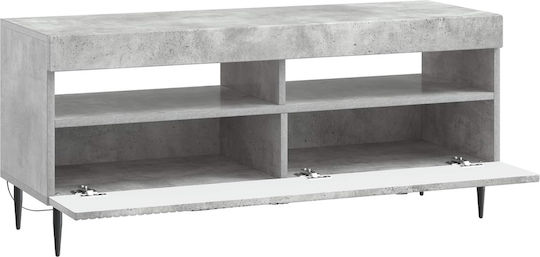 Mobilă TV Dulap cu Iluminare LED Gri Beton L100xA35xÎ43cm