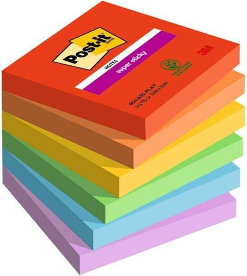Blocnotes autoadeziv Post-it 76x76 Mm 6x90 Foi Multicolor