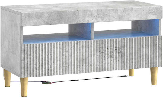 Dulap pentru televizor cu iluminare LED Gri Beton L81xA35xÎ43cm