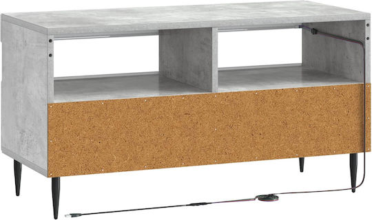 Dulap pentru Televizor cu Iluminare LED Gri Beton L81xA35xÎ43cm