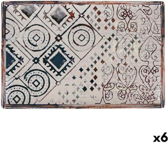 La Mediterranea Set De 6 Platouri De Servire Rectangulare Grecia Platou De Servire Rectangular Din Porțelan Albastru 30x20cm 6 Bucăți