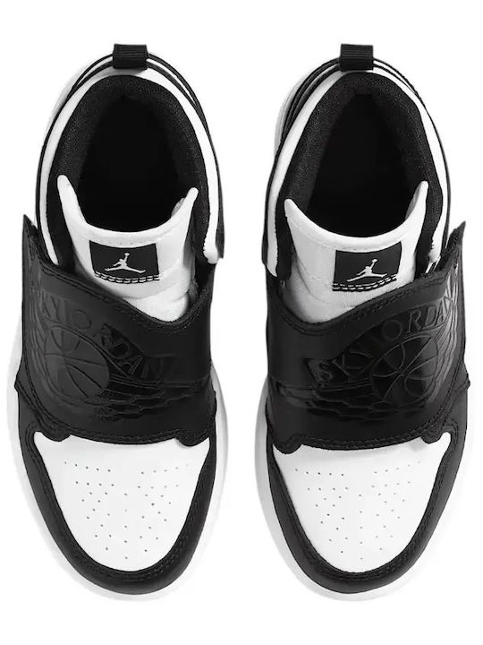 Air Sky 1 Adidași Copii Inalți cu Închidere Hoop & Loop Negri