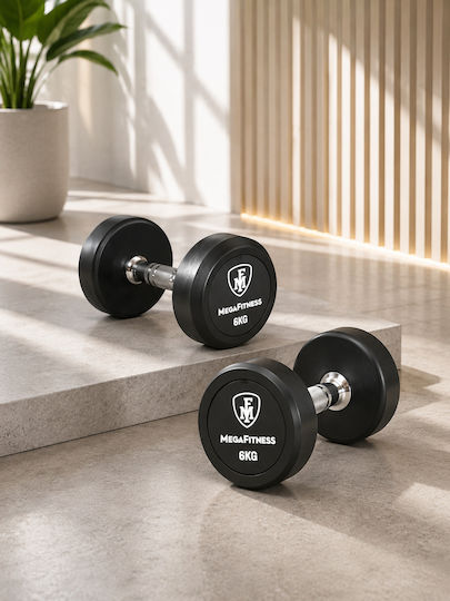 MegaFitness Rundes Gummi-Hantel 1 x 6kg