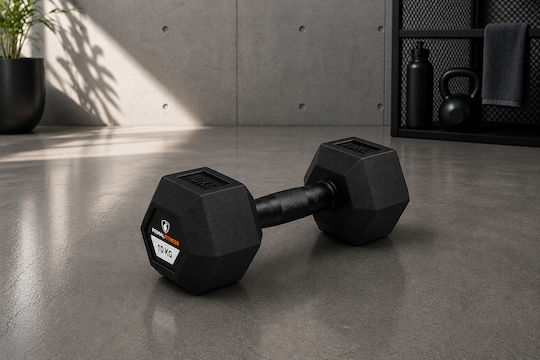 MegaFitness Dumbbell Hexagon Rubber 1 x 10kg
