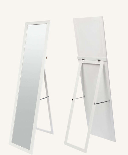 Edaxo Oglindă cu cadru alb din lemn 127x37cm