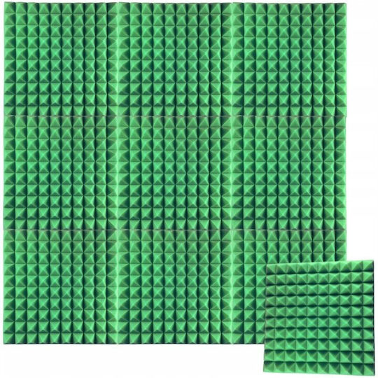 3D Wall Panels Foam Adhesive with Glue Green 50x50x5cm 10 Pieces