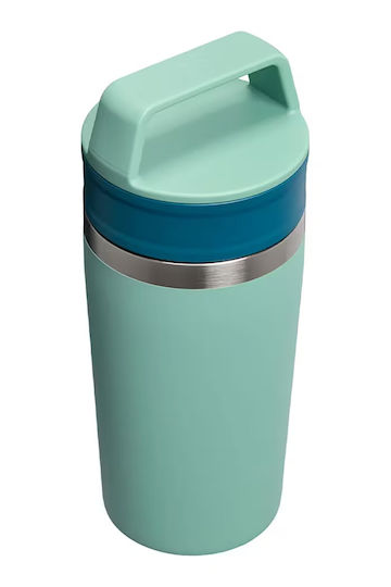Stanley Cafe To Go Чаша с дръжка Термос Неръждаема стомана 350ml Пролетно Зелен с Сламка и Дръжка