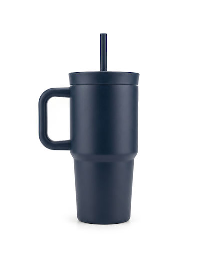 Emerson Thermos Bottle Plastic / Stainless Steel BPA Free 600ml 600 Ml with Straw