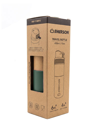 Emerson Thermos Bottle Plastic / Stainless Steel BPA Free 450ml Eco-Friendly