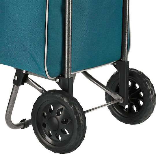 Plastik Einkaufswagen Klappbar Türkis 32x90cm