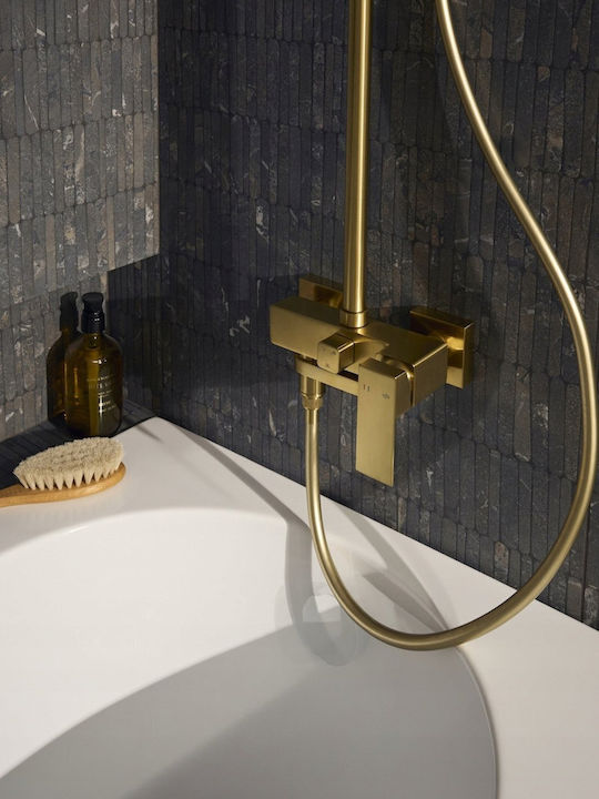 KFA Shower Column with Bathtub Mixer Gold