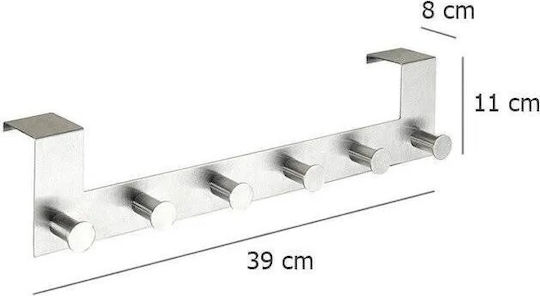 Wenko Door Hook 6 Slots Metallic 2.5x2.5cm