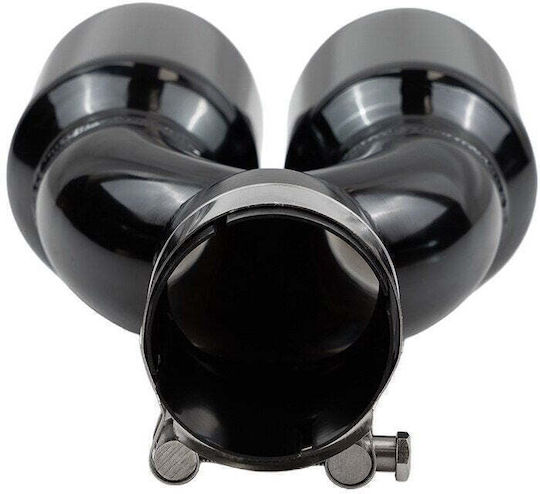 Mtuning Auspuffendstück Typ: 36 89mmx2 Eingang 70mm Schwarz Chrom Set