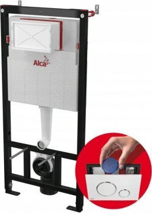 Alcadrain Built-in Plastic Toilet Flush Rectangular Low Pressure Black