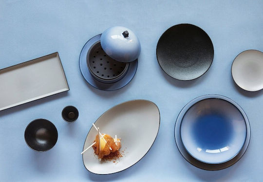 Revol Oval Porcelain Grey Serving Platter 35x22.3cm