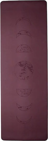 Yogi & Yogini Στρώμα Yoga Celestial Moon Burgundy με Ιμάντα Μεταφοράς (183x61cm)