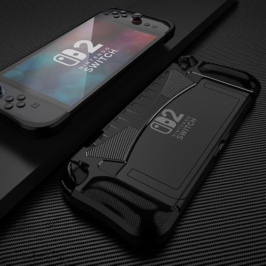 Strado Hülle Nintendo Switch 2 2025 Leichte Gaming Verbessert Griff Schwarz Schutzständer
