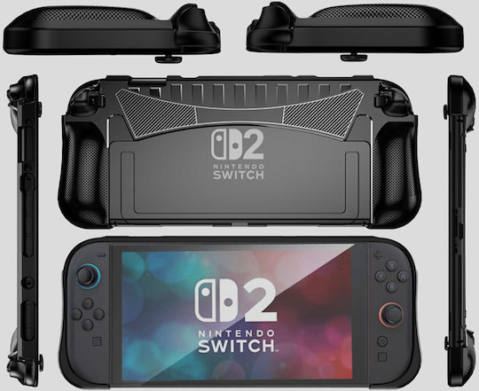 Strado Hülle Nintendo Switch 2 2025 Leichte Gaming Verbessert Griff Schwarz Schutzständer