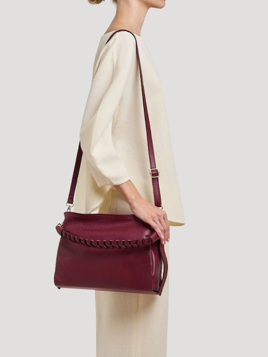 Set Knitted Women's Shoulder Crossbody Bag Burgundy