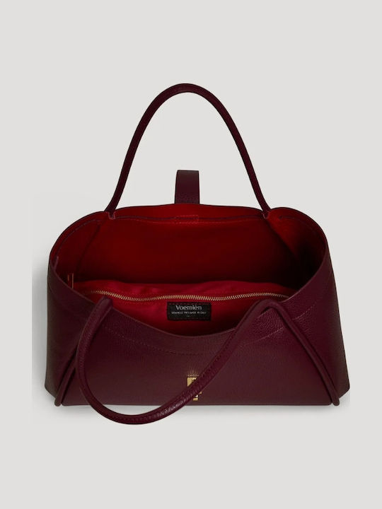 Leather Women's Handbag Burgundy