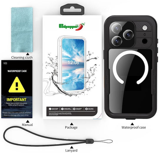 Redpepper Ip68 Waterproof Back Cover Black for iPhone 18 / 17 Pro Max