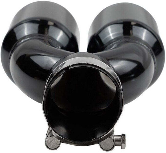 Poujoulat Kaminrohr Abschluss Typ: 36 89mmx2 Eingang 67mm Schwarz Chrom Set