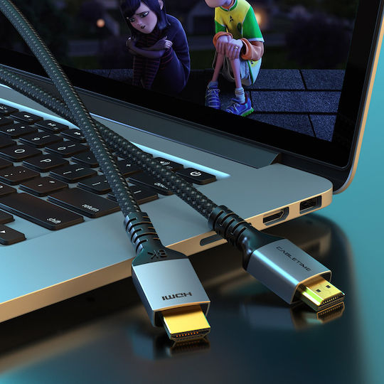 Cabletime HDMI 2.1 Geflochtenes HDMI-Kabel HDMI-Stecker - HDMI-Stecker 2m Schwarz