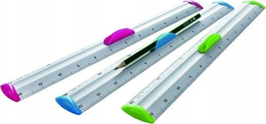 Keyroad Aluminium Lineal 30cm mit Griff Mehrfarbig