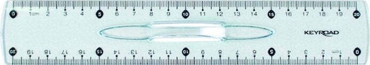 Keyroad Kunststoff Lineal Transparent 20cm mit Griff Transparent