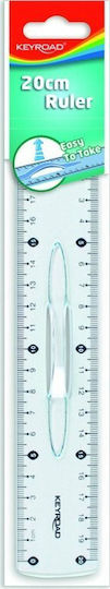 Keyroad Kunststoff Lineal Transparent 20cm mit Griff Transparent