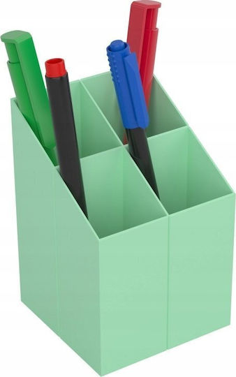 Plastic Pencil Holder in Green Colour 7.5x11x7.5cm 4 Pieces