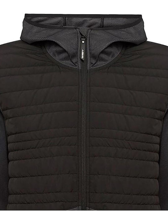 Athmos Men's Fleece Hooded Cardigan with Zipper Black