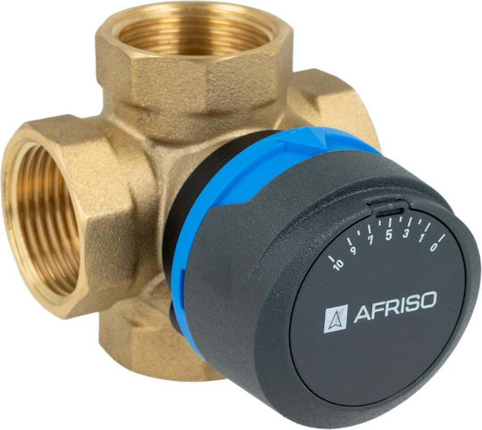 Afriso Set zur Einstellung Proclick Vierwege Drehbare Mischventil Arv 484 Proclick Dn25 Rp1 Kvs 9 + Elektrischer Aktor Arm 343 Proclicka