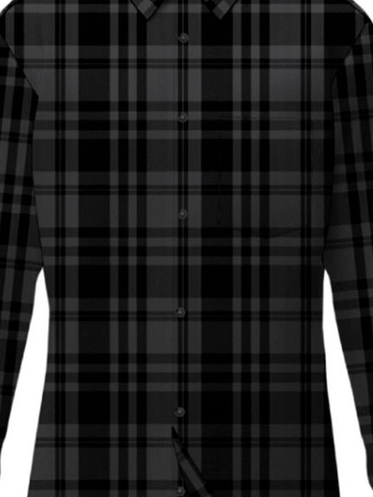 Jack & Jones Φανελένιο Πουκάμισο Regular Fit Asphalt