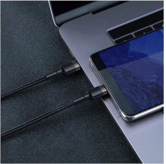 Baseus Braided USB 2.0 Cable USB-C Male - USB-C 60W PD Black 1m CATKLF-GG1