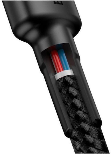 Baseus Braided USB 2.0 Cable USB-C Male - USB-C 60W PD Black 1m CATKLF-GG1