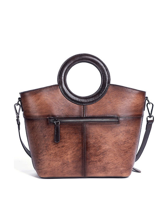 Leather Women's Handbag / Shoulder Bag Brown