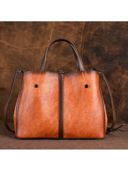 Leder Damen Handtasche Schulter Crossbody Braun