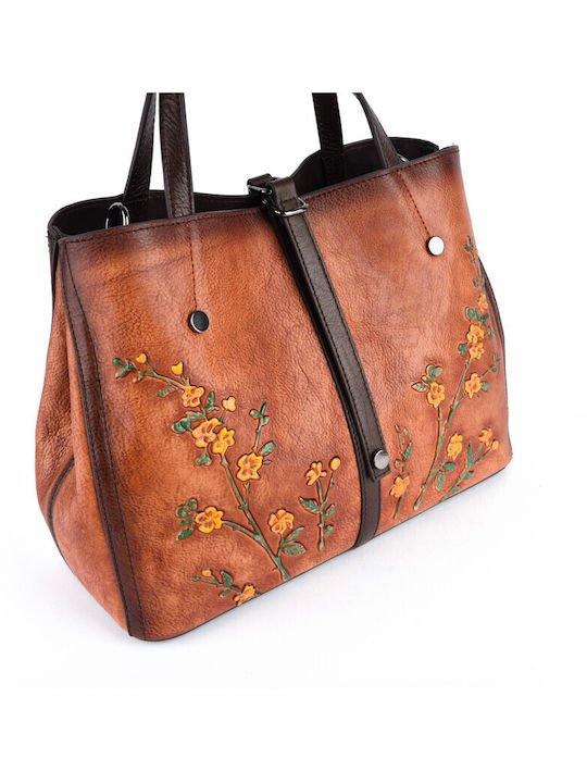 Leder Damen Handtasche Schulter Crossbody Braun