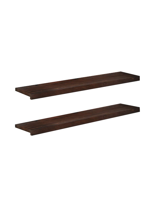 Windows 2 Pcs Dark Brown 120 X 25 X 2 Cm Solid Beech Wood 42048308 Brown