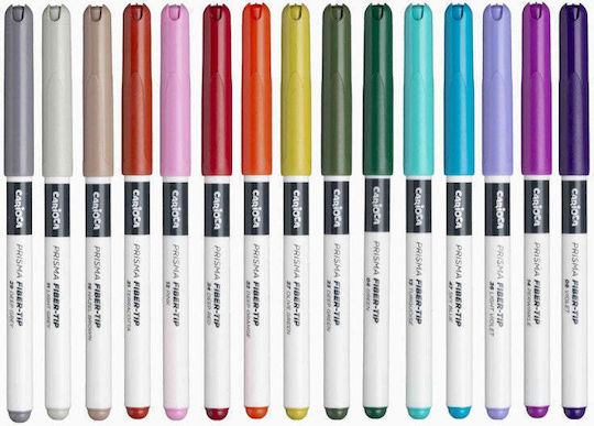 Carioca Plus Prisma Fiber Drawing Markers Fine, Neon Set 30 Colours