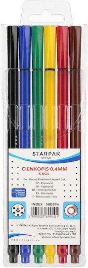 Starpak Transparente Zeichenstifte Malfarben 0,4mm Feine Set 6 Stück
