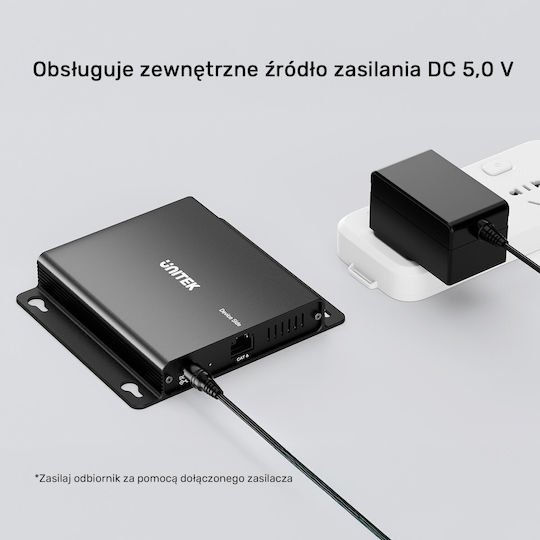 Unitek Usb-c Extender To 4× Usb-a Via Ethernet Range Up To 150 M 480mbps