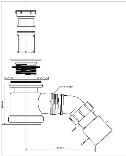 McAlpine Plastic Shower Siphon with 90mm Outlet
