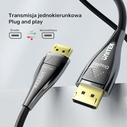 Unitek Cablu DisplayPort Masculin 20m Negru