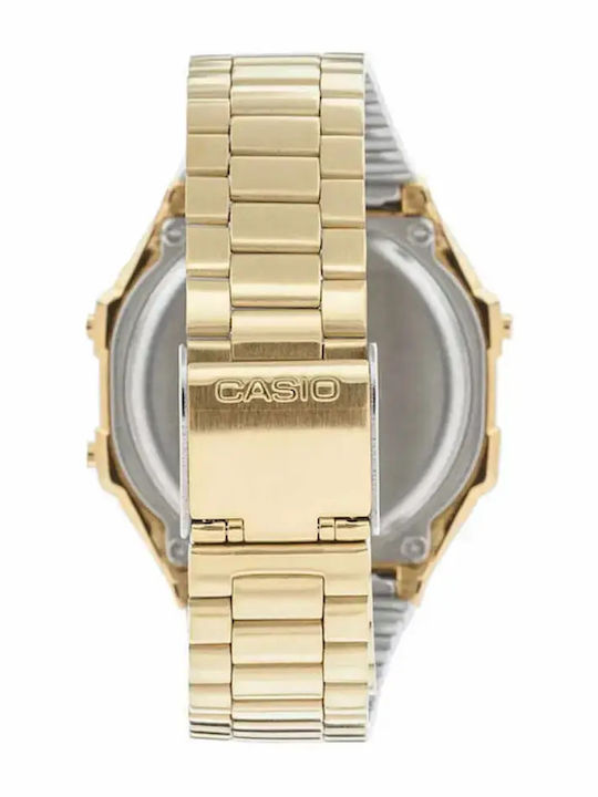 Casio Iconic Дигитален Мъжки Часовник 36.3mm Хронограф На Батерия с Златист Металик Браслет